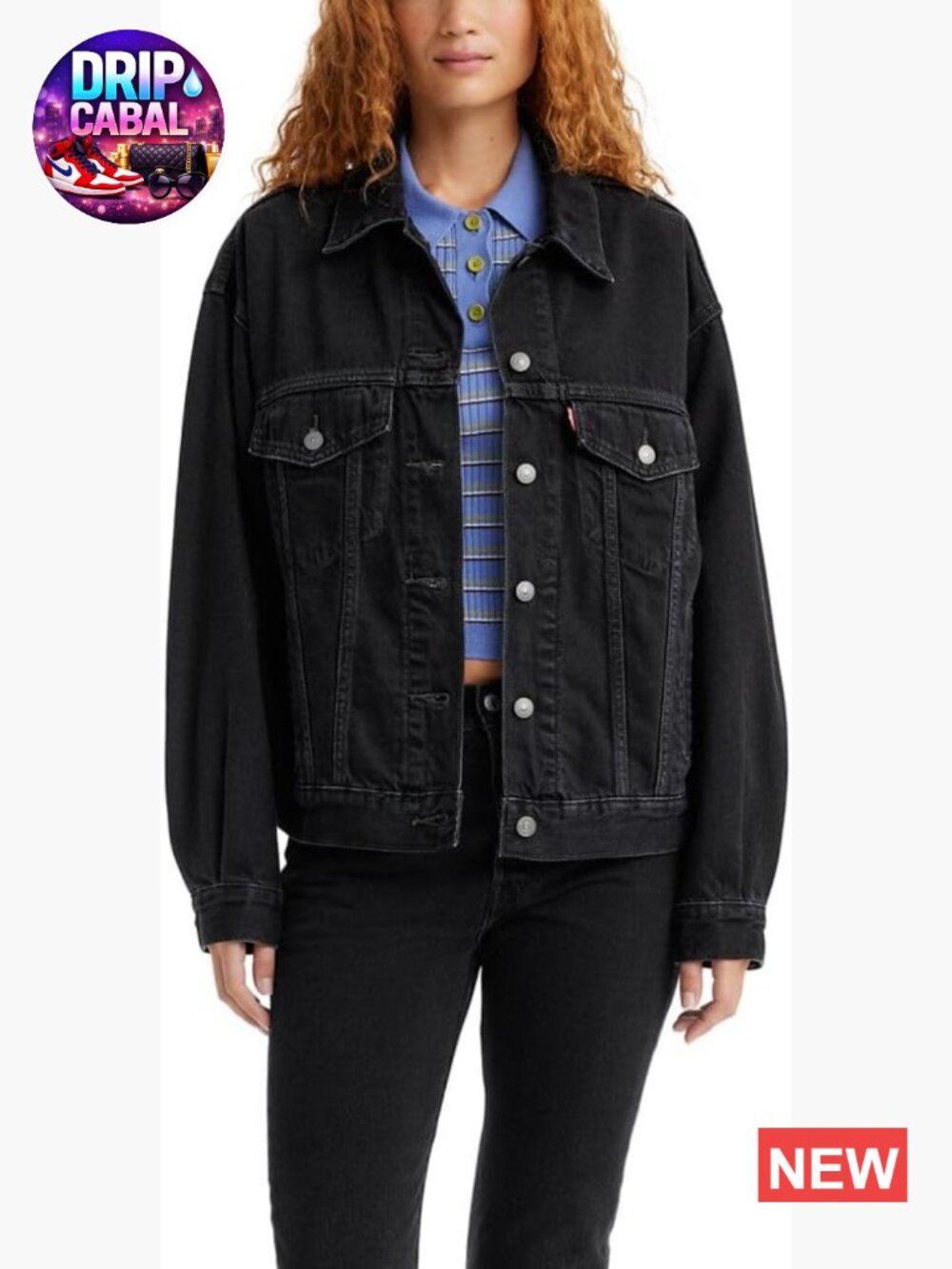 Women's 90s Trucker Jacket Relaxed Fit Cotton